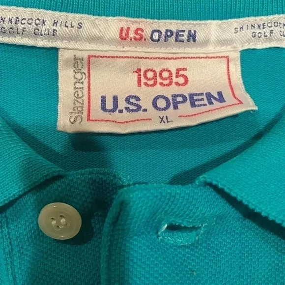 VTG Slazenger 1995 U.S. Open Teal Polo 100th anniversary edition Size XL - Picture 2 of 8